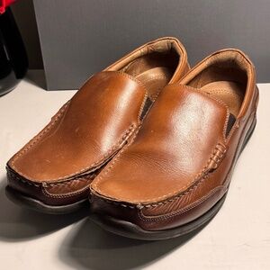 Vionic Preston Leather Loafer Tan Rubber Sole Size 10
